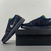 Low Top Sneakers, Black Yellow Colorway, Lace Up Design, Casual Gift for Sneaker Fans