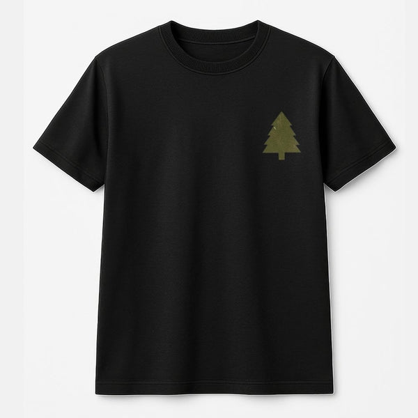 Minimalist Evergreen Pine Graphic Tee, Christmas Tree T-Shirt, Vintage Winter Holiday Forest Shirt, Comfy Rustic Farmhouse Xm