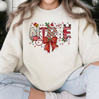 Festive Stethoscope Holiday Sweatshirt, Christmas Nurse Sweatshirt, RN Healthcare Christmas Sweatshirt, Medical Crewneck, Winter Nurse Present
