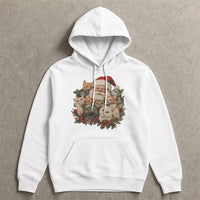 Retro Christmas Cat Hoodie, Santa Claus with Kittens Hoodie, Holiday Kitten Graphic Hoodie, Comfy Cat Lover Pullover, Winter Xmas Present