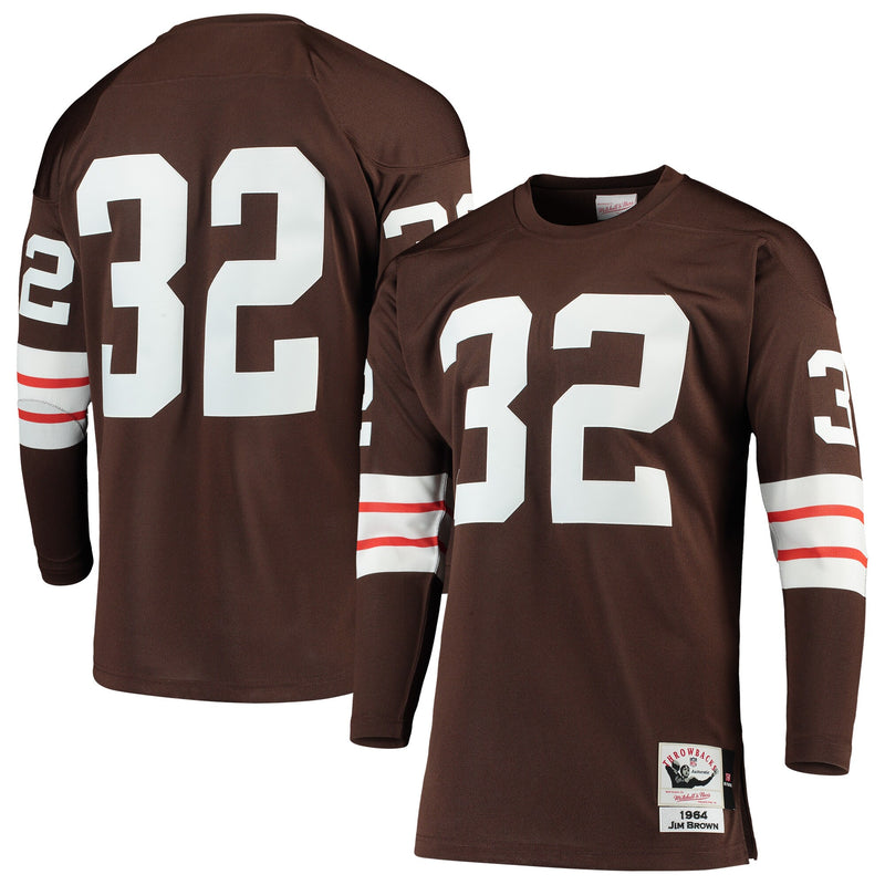 Cleveland Browns 1964 Jim Brown Brown Authentic Throwback Retired Player Jersey