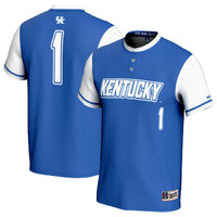#1 Kentucky Wildcats Lightweight Softball Fashion Jersey - Royal/White