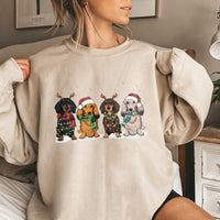 Adorable Festive Dog Holiday Sweater, Dachshund Christmas Sweatshirt, Wiener Dog Xmas Crewneck, Dachshund Lover Sweatshirt, Dog Mom Holiday Present