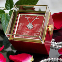 Daughter in Law Present Necklace, Boyfriends Mom Love Knot Necklace, CZ Crystal Love Knot Pendant, Future Mother in Law Christmas Jewelry Present