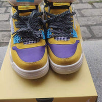 Sneakers, Yellow Blue Colorway, Lace Up Design, Casual Gift for Sneaker Fans
