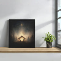 Holy Family Starry Night Canvas Print, Nativity Scene Canvas Art, Christian Christmas Wall Art, Religious Holiday Wall Decor Present