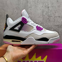 Mid Top Sneakers, White Pink Purple Colorway, Lace Up Design, Casual Gift for Sneaker Fans