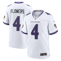 Baltimore Ravens Zay Flowers White Game Jersey