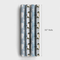 Comfy Cottage Gift Wrap, Winter Cottage Wrapping Paper, Watercolor Snow Scene Holiday Paper, Christmas Gift Wrapping Paper Roll
