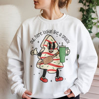 Retro Snack Holiday Sweatshirt, Christmas Tree Cake Sweatshirt, Adorable Christmas Tree Cake Crewneck, Humorous Xmas Snack Sweater, Holiday Present