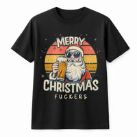 Humorous Christmas T-Shirt, Santa Drinking Beer Shirt, Retro Santa Graphic Tee, Sarcastic Holiday Shirt, Adult Humor Xmas Tee, Holiday Present