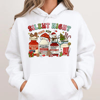 Humorous Medical Christmas Hoodie, Silent Night Medicine Vial Hoodie, Healthcare Worker Hoodie, Adorable Nurse Hooded Sweatshirt, Holiday RN Present