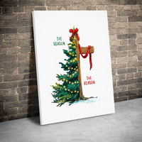 Christian Christmas Canvas Print, The Season the Reason Canvas Wall Art, Religious Cross Tree Canvas Decor, Holiday Home Canvas Wall Art
