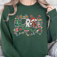 Plaid Stethoscope Holiday Sweater, Christmas Nurse Sweatshirt, Festive RN Medical Crewneck, Hospital Staff Xmas Sweatshirt, Nursing Present