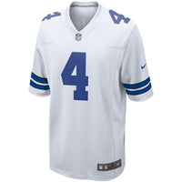 Dallas Cowboys Dak Prescott White Game Team Jersey