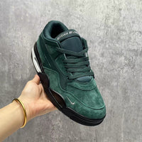 Low Top Sneakers, Green Colorway, Leather Footwear, Lace Up Design, Casual Gift for Sneaker Fans