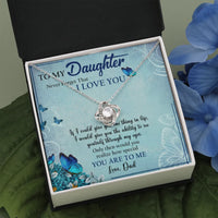 Daughter Necklace from Dad, Love Knot Necklace for Daughter, Meaningful Daughter Present, Sentimental Birthday Christmas Keepsake Jewelry