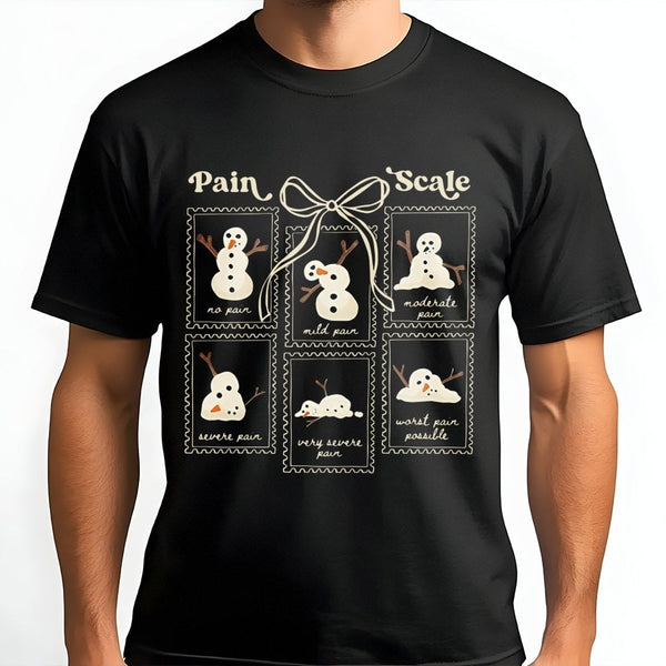 Humorous Medical Christmas Shirt, Snowman Pain Scale T-Shirt, Healthcare Graphic Tee, Nurse Holiday Shirt, Doctor Xmas Presen