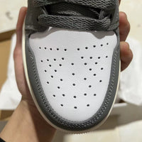 Retro Low Top Basketball Shoes, White Gray Colorway, Lace Up Design, Casual Gift for Shoe Lovers