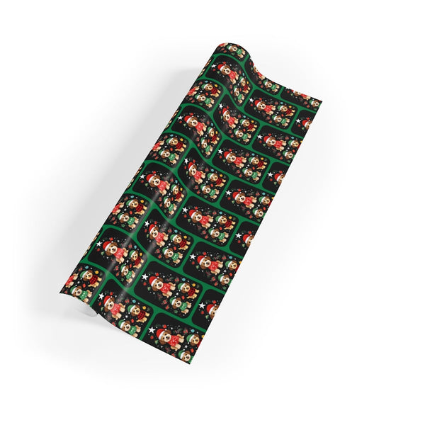 Adorable Santa Hat Dogs Sweater Gift Wrap, Christmas Puppy Wrapping Paper, Holiday Dog Wrapping Paper, Festive Pet Lover Pres