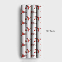 Whimsical Santa Claus Christmas Gift Wrap, Watercolor Striped Leg Santa Wrapping Paper, Fun Holiday Wrapping Paper, Festive Gift Wrap Roll