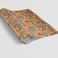 Vintage Christmas Gift Wrap, Retro Santa and Mrs Claus Wrapping Paper, Nostalgic Holiday Paper Roll, Xmas Gift Wrap, Winter Wrapping Paper