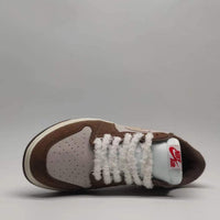 Low Top Sneakers, Brown White Colorway, Lace Up Design, Casual Gift for Sneaker Fans