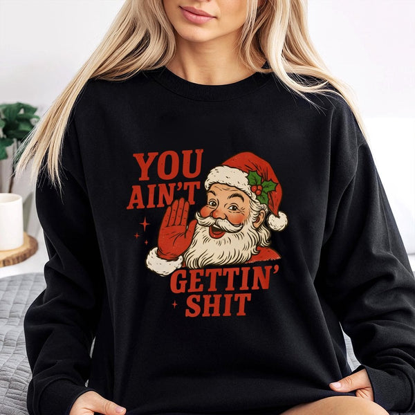 Retro Naughty List Santa Sweatshirt, Humorous Santa Christmas Sweatshirt, Vintage Santa Crewneck Sweatshirt, Humorous Holiday