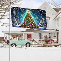 Double Sided Holiday Winter Flag, Merry Christmas Tree House Flag, Festive Season Garden Flag, Merry Xmas Outdoor Porch Decor