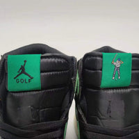 Golf Shoes, Black Green Colorway, Lace Up Design, Casual Gift for Shoe Lovers