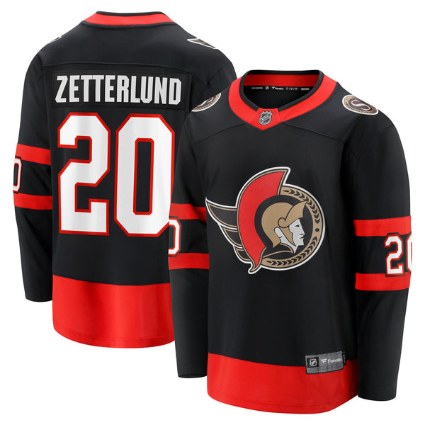 Ottawa Senators Fabian Zetterlund Black Home Breakaway Jersey