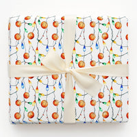 Sports Holiday Gift Wrap, Basketball Christmas Wrapping Paper, Xmas Lights Wrapping Paper, Basketball Fan Gift Wrap, Holiday Gift Wrap