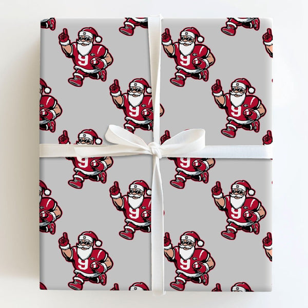 Number 9 Jersey Gift Wrap, Football Santa Wrapping Paper, Christmas Football Wrapping Paper, Holiday Santa Wrapping Paper, Sp