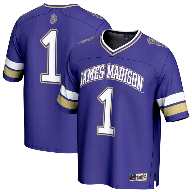 #1 James Madison Dukes Lightweight Collegiate Football Fashion Jersey - Purple