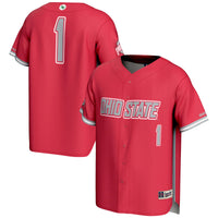 #1 Ohio State Buckeyes Lightweight Baseball Jersey - Scarlet