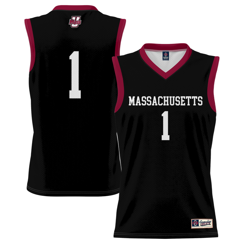 #1 UMass Minutemen Lightweight Basketball Jersey - Black