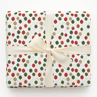 Festive Holiday Baubles Gift Wrap, Ikat Ornaments Christmas Wrapping Paper, Colorful Geometric Xmas Wrapping Paper, Modern Present Packaging