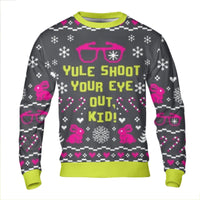 Humorous Christmas Movie Sweatshirt, Yule Shoot Your Eye Out Sweatshirt, Retro Holiday Quote Sweater, Xmas Movie Fan Crewneck Sweatshirt
