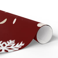 Snowflake Christmas Gift Wrap, Red Smiley Face Wrapping Paper, Retro Happy Face Holiday Wrapping Paper, Festive Winter Wrapping Paper