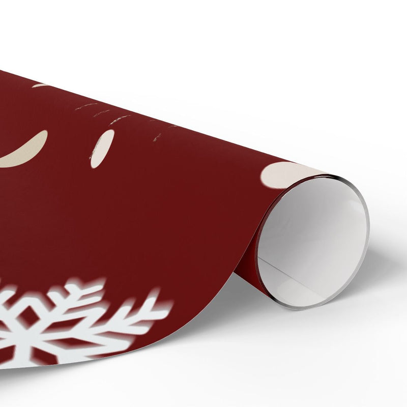 Snowflake Christmas Gift Wrap, Red Smiley Face Wrapping Paper, Retro Happy Face Holiday Wrapping Paper, Festive Winter Wrapping Paper