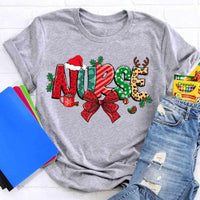 Festive Holiday Nurse Shirt, Christmas School Nurse T-Shirt, Adorable Winter Medical Graphic Tee, School Nursing Staff Appreciation Tee Present