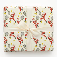 Humorous Sports Gift Wrap, Tennis Santa Wrapping Paper, Tennis Holiday Wrapping Paper, Christmas Santa Wrapping Paper, Athlete Gift Wrap