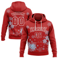 Personalized Name and Number Hoodie Pullover, Custom Snowflake Christmas Hoodie, Winter Holiday Sports Hoodie, Fan Game Day Present