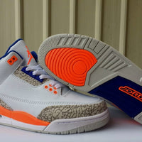 Sneakers, Blue White Orange Colorway, Lace Up Design, Casual Gift for Sneaker Fans