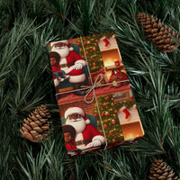 African American Santa Gift Wrap, Black Santa and Child Wrapping Paper, Inclusive Christmas Wrapping Paper, Holiday Gift Wrapping Paper Roll