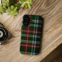 Red and Green Tartan Holiday Phone Case, Christmas Plaid iPhone Case, Dual Layer Winter Cover, Festive Check Phone Case, Xmas Seasonal Present
