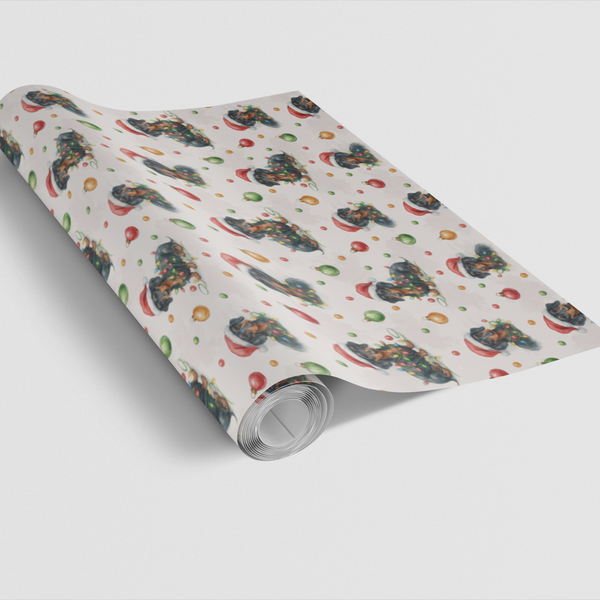 Sausage Dog Wrapping Paper, Dachshund Christmas Wrapping Paper, Festive Weiner Dog Gift Wrap, Dog Lover Wrapping Paper, Adora