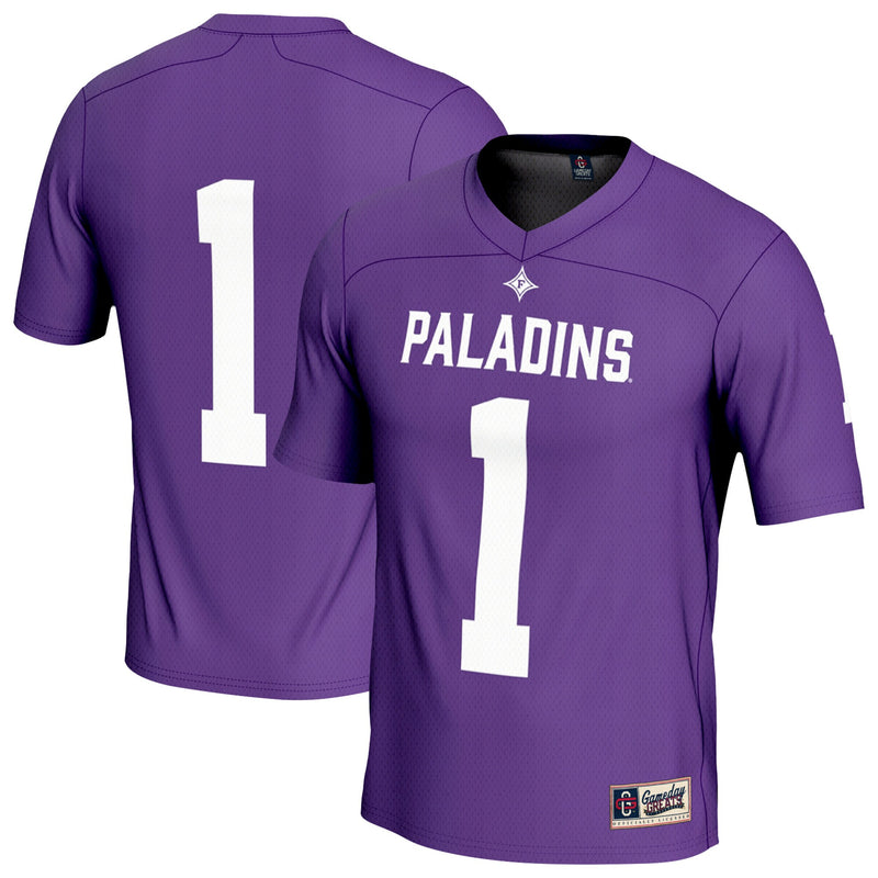 #1 Furman Paladins Lightweight Football Fashion Jersey - Purple