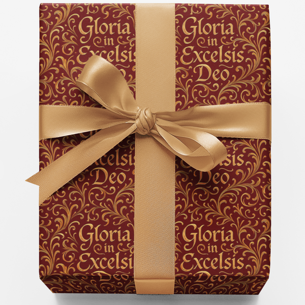 Vintage Religious Christmas Gift Wrap, Gloria in Excelsis Deo Wrapping Paper, Christian Hymn Wrapping Paper Roll, Nativity Ho