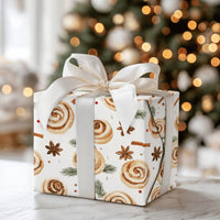 Baker Christmas Gift Wrap, Watercolor Cinnamon Roll Wrapping Paper, Comfy Holiday Baking Wrapping Paper, Sweet Winter Present Paper Roll